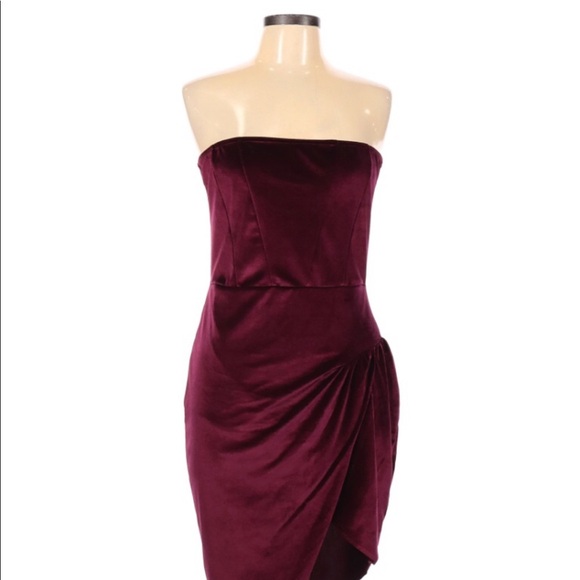 PrettyLittleThing size 10 velvet strapless dress - Picture 2 of 7